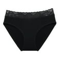 thumbnail image 1 of PMVFHDE Women Cotton Underwear Solid Color Casual Comfort Soft Everyday Triangle Briefs Exquisite Design Breathable Panties Cotton Underwear For Women Black,M, 1 of 2
