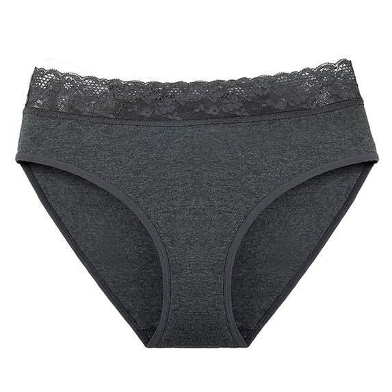 PMVFHDE Women Cotton Underwear Solid Color Casual Comfort Soft Everyday Triangle Briefs Exquisite Design Breathable Panties Cotton Underwear For Women Dark Gray,S