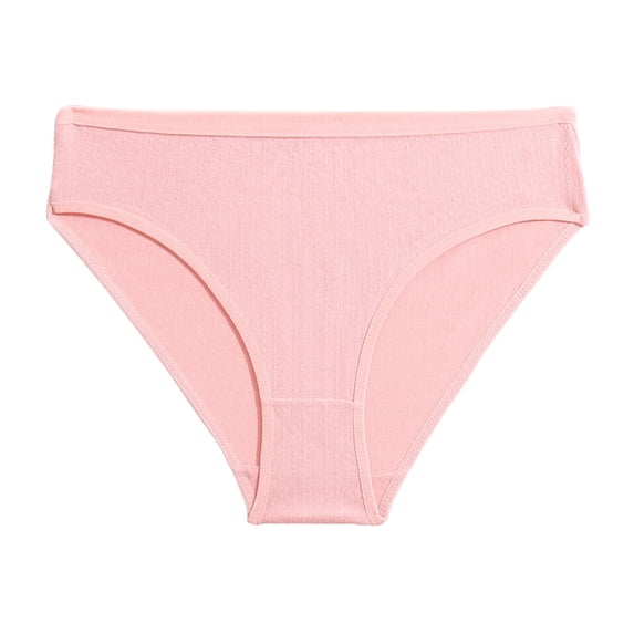 PMVFHDE Women Cotton Underwear Solid Color Comfort Soft Triangle Briefs Mid Rise Breathable Panties For Everyday Wear Cotton Underwear For Women Pink,S