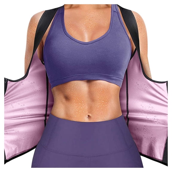 PMVFHDE Women Fitness Set Plus Size Sweat Suit Hooded Set For Workout Sauna Support Abdominal Comfort Pink