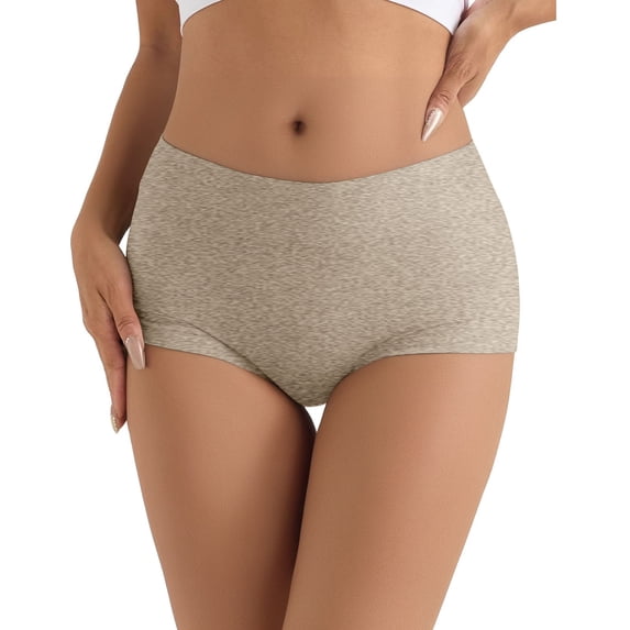PMVFHDE Women High Rise Cotton Underwear Full Coverage Briefs Soft Stretch Breathable Seamless Rear Lift Belly Control Panties Cotton Underwear For Women Grey,L