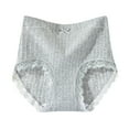 thumbnail image 1 of PMVFHDE Seamless High Waist Briefs Lace Trim Lifting Design Soft Cotton Underwear For Women Breathable For Grey,L, 1 of 3