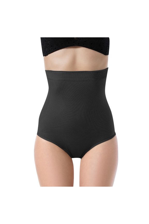 Women High Rise Seamless Bodysuit Form-Fitting Firming Rear Lift Compression Shaping Briefs High Elastic High Waisted Underwear For Women Black,M