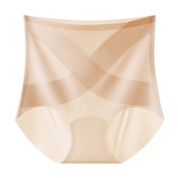 PMVFHDE Women High Rise Smooth Silk Sports Underwear Cross Back Seamless Breathable Plus Size Rear Lift Triangle Panties Plus Size Underwear For Women Beige,M