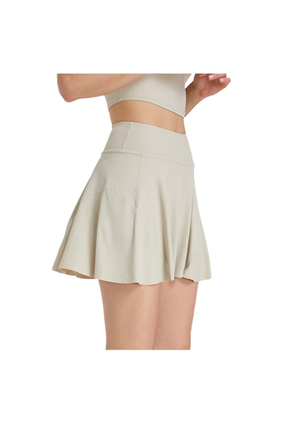 Women High Waist 2 In 1 Mini Skirts For Women Running Tennis Skort With Shorts Yoga Fitness Badminton Sports Skirt White,M