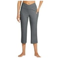 thumbnail image 1 of PMVFHDE Women High Waist Straight Leg Yoga Pants For Women Athletic Workout Crop Leggings 21 Inch Grey，S, 1 of 6