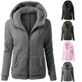 thumbnail image 1 of PMVFHDE Women Hooded Sweater Coat Winter Warm Wool Zipper Outwear Cardigan Dark Gray - XL, 1 of 3