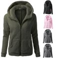 thumbnail image 1 of PMVFHDE Women Hooded Sweater Coat Winter Warm Wool Zipper Outwear Cardigan Green - XL, 1 of 3