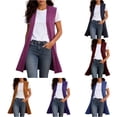 thumbnail image 1 of PMVFHDE Women Long Sleeveless Open Front Cardigan Tunic Vests Coat Fall Winter Outfits Casual Knitwear Solid Color Flowy Layerwear Hot Pink - L, 1 of 5