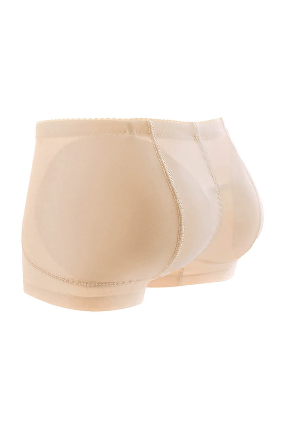 Women Low Rise Padded Shapewear Rear Enhancer Underwear Soft Lifted Bottom Solid Color Hip Lifting Panties Womens Underwear Beige,M