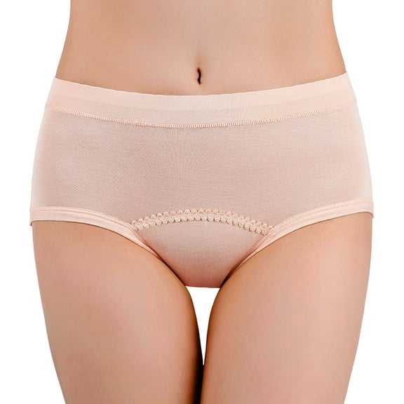 PMVFHDE Women Menstrual Cycle Panties Side Leakproof Lengthened Triangle Comfortable Solid Color Sanitary Underwear Womens Underwear Khaki,L