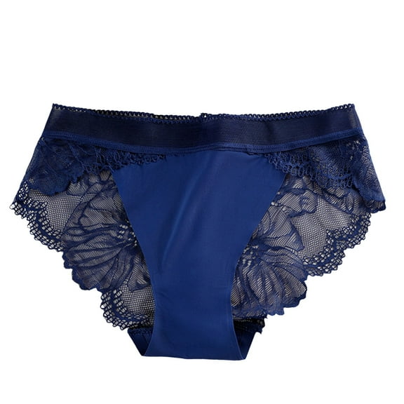 PMVFHDE Women Mid Rise Smooth Silk Seamless Plus Size Lace Underwear Breathable Rear Lift Triangle Panties Color Striped Briefs Plus Size Underwear For Women Blue,XL