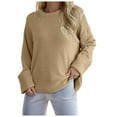 thumbnail image 1 of PMVFHDE Women Oversized Sweater Crewneck Long Sleeve Oversized Fuzzy Knit&nbsp;Cozy Sweaters For Women&nbsp;Warm Pullover Top Khaki,XL, 1 of 5
