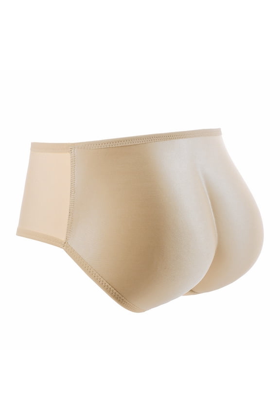 Women Padded Lifting Shapewear Low Rise Control Briefs Rear Enhancer Comfortable Solid Color Underwear Womens Underwear Beige,XXL