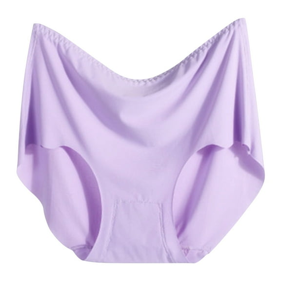 PMVFHDE Women Plus Size Casual Underwear High Rise Triangle Panties Lace Soft Hipster Briefs Comfortable Solid Color Plus Size Underwear For Women Purple,XXXL