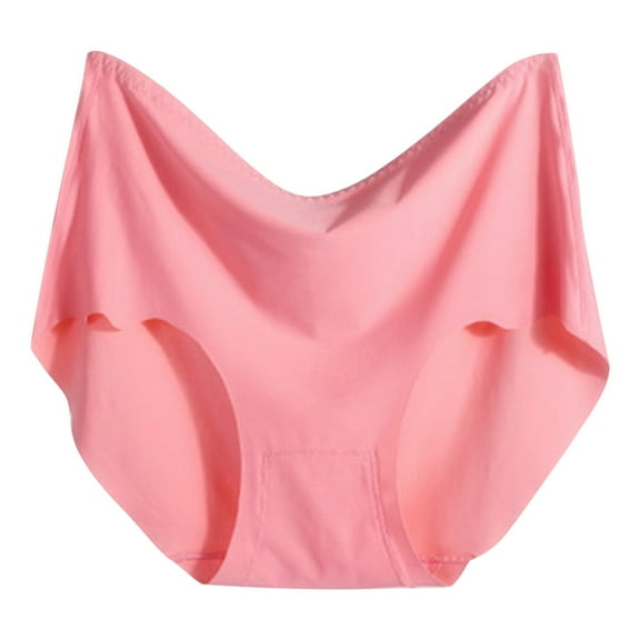 PMVFHDE Women Plus Size Casual Underwear High Rise Triangle Panties Lace Soft Hipster Briefs Comfortable Solid Color Plus Size Underwear For Women Watermelon Red,L