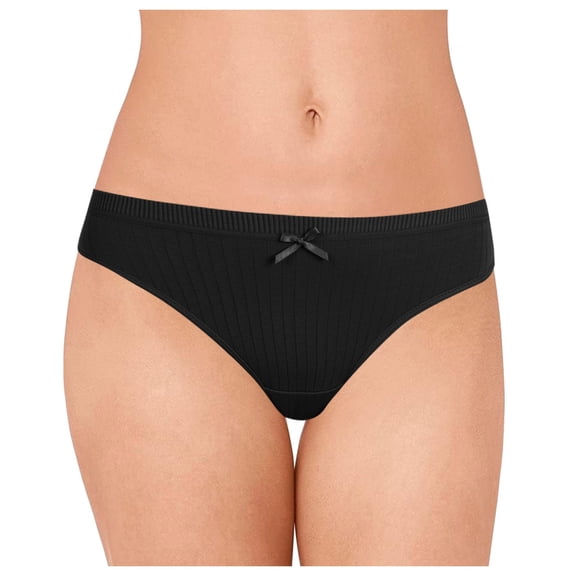 PMVFHDE Women Ribbed Cotton Underwear Plus Size Breathable Seamless Sports Triangle Panties For Gym Workout Comfort Fit Plus Size Underwear For Women Black,L