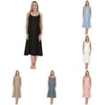 thumbnail image 1 of PMVFHDE Women Solid Base Plus Size Petticoat Loose Long Nightdress Sleepshirt Gown Black,XXL, 1 of 4