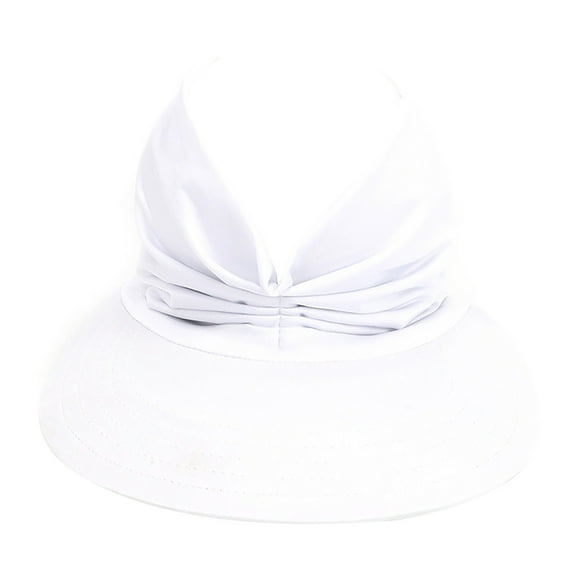 PMVFHDE Women Solid Color Brimless Sun Hat with Stretchable Band, Lightweight Visor for Warm Weather Recreation and Outdoor Sports White