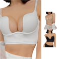 thumbnail image 1 of PMVFHDE Women Solid Low Back Bras Underwired U Shape Backless Multiple Convertible Straps Wire Bra White - M, 1 of 8