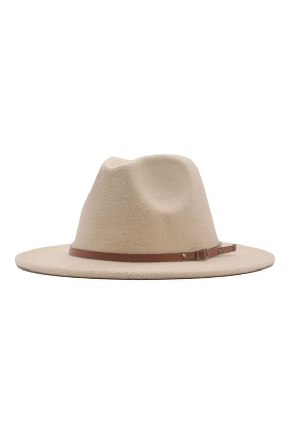Women Wide Brim Soft Weave Hat with Decorative Belt Classic Summer Headwear with a Traditional Shape Beige
