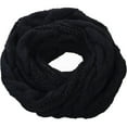 thumbnail image 1 of PMVFHDE Women's Casual Retro Style Thick Winter Warm Loop Scarf, Soft Yarn Round Neck Warmer for Women, Warm Knit Loop Scarf for Cold Weather Black, 1 of 7