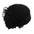thumbnail image 1 of PMVFHDE Women's Casual Solid Color Floral Headwrap Loose Fit Turban Style Comfortable Head Cover Black, 1 of 4