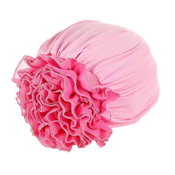 PMVFHDE Women's Casual Solid Color Floral Headwrap Loose Fit Turban Style Comfortable Head Cover Pink