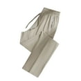thumbnail image 1 of PMVFHDE Women's Casual Solid Color Loose Fit Sweatpants Wide Leg Straight Leg Athletic Breathable Quick-Dry Summer Trousers Khaki,M, 1 of 3