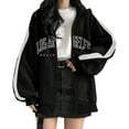 thumbnail image 1 of PMVFHDE Women's Cute Graphic Zip Up Hoodie, Cute Style Comfortable Casual Long Sleeve Teen Jacket Black，S, 1 of 4