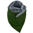 thumbnail image 1 of PMVFHDE Women's Double Layer Snap Closure Triangle Scarf for Fall and Winter, Solid Color Warm Wrap for Women, Fashionable High Neck Style Scarf for Cold Weather Green, 1 of 5