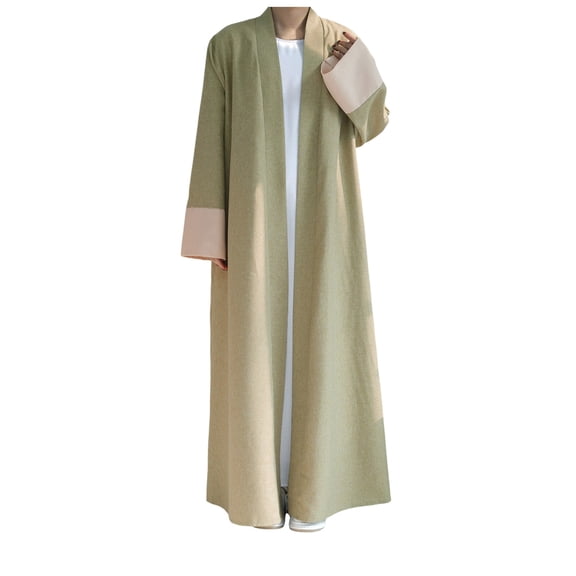 PMVFHDE Women's Dubai Fashion Soft Comfortable Loose Plus Size Elegant Cardigan Gown Coat Green,M