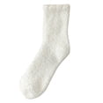 thumbnail image 1 of PMVFHDE Women's Fall Winter Lined Thick Warm Long Sleep Socks, High Home Floor Solid Color Socks, Cozy Socks for Indoor Comfort White,One Size, 1 of 4