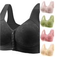 thumbnail image 1 of PMVFHDE Women's Front Buckle Bra Soft Wire-Free Wide Shoulder Strap Vest Style Comfortable Daily Wear Lightweight Breathable Full Coverage Supportive Seamless Design For Casual Black - 50, 1 of 4