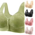 thumbnail image 1 of PMVFHDE Women's Front Buckle Bra Soft Wire-Free Wide Shoulder Strap Vest Style Comfortable Daily Wear Lightweight Breathable Full Coverage Supportive Seamless Design For Casual Green - 48, 1 of 6