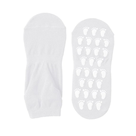 PMVFHDE Women's Grip Sports Socks for Yoga and Pilates, Indoor Home Floor Socks, Dance Socks with Traction for Practice and Home Workouts White,One Size