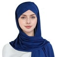 thumbnail image 1 of PMVFHDE Women's Head Cover Scarf with Cap and Cross Front Tie, Solid Color Head Wrap for Women, Breathable Protective Scarf for Outdoor Navy, 1 of 3