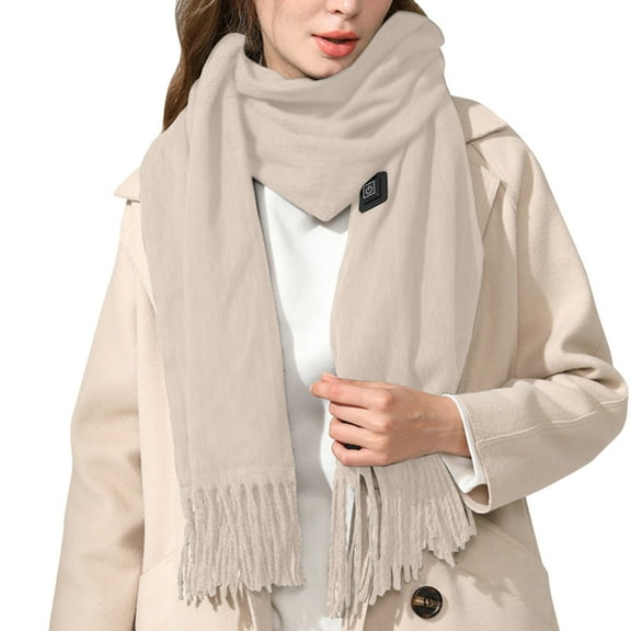 PMVFHDE Women's Heated Scarf Smart Charging Neck Warmer for Cold Weather, USB Powered Thermal Scarf for Women, Warm Winter Scarf for Outdoor Use Khaki