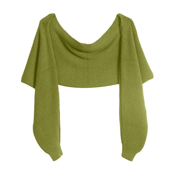 PMVFHDE Women's Knit Scarf with Sleeves for Fall and Winter, Solid Color Poncho Shawl for Women, Warm Long Sleeve Wrap for Outdoor Activities Light Green