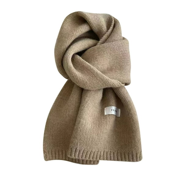 PMVFHDE Women's Knit Scarf Winter Warm Small Round Wrap, Cute Short Scarf for Women, Soft Yarn Neck Warmer for Cold Weather E