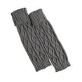thumbnail image 1 of PMVFHDE Women's Knitted Wool Warm Leg Gaiters, Mid-Long Turn-Down Textured Pattern Boot Covers, Fall Winter Foot Sleeves and Stackable Sock Covers Grey,One Size, 1 of 4