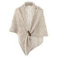 thumbnail image 1 of PMVFHDE Women's Large Triangular Shawl with Leather Buckle Detail, Solid Color Openwork Cape for Women, Fashionable Fringe Wrap for Outerwear KH1, 1 of 4