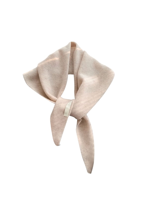 Women's Multifunctional Triangle Scarf with Stripe Pattern, Solid Color Head Wrap for Women, Fashionable Bandana for Hair and Neck Beige