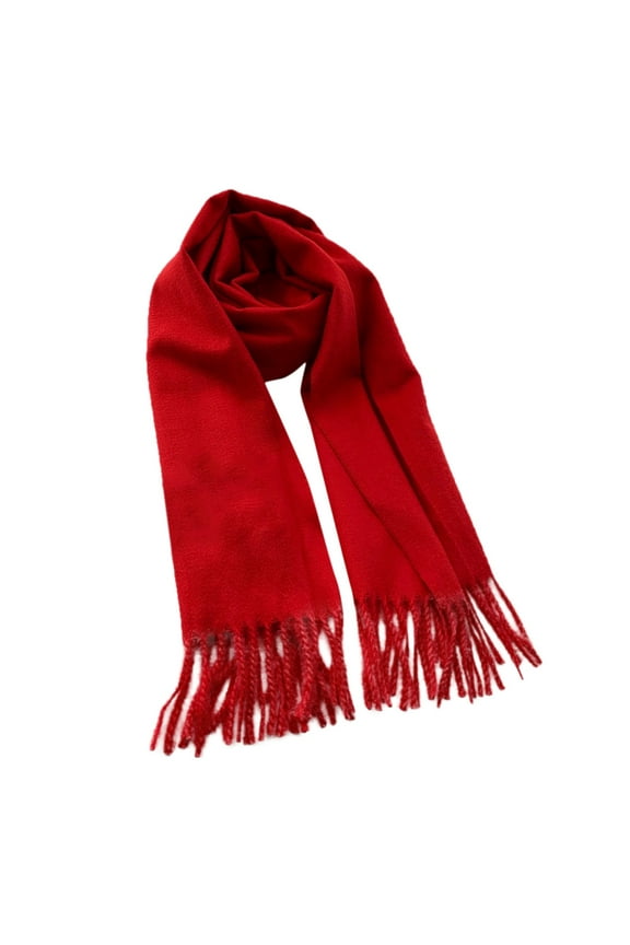 Women's Red Scarf Winter Warm Solid Color Soft Wrap, Classic Holiday Scarf for Women, Soft Warm Scarf for Seasonal and Casual Wear Red