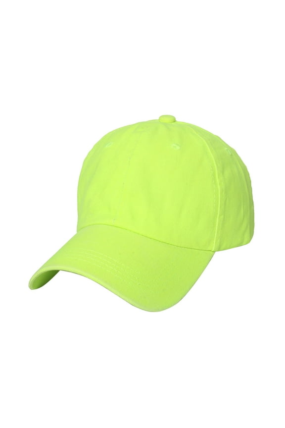 Women's Solid Color Fluorescent Baseball Cap Summer Casual Sun Hat Bright Adjustable Cap Yellow
