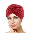 thumbnail image 1 of PMVFHDE Women's Solid Color Stretchy Comfortable Basic Cap Pull On Headwrap Knit Hat RD1, 1 of 3