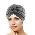 thumbnail image 1 of PMVFHDE Women's Solid Color Stretchy Comfortable Basic Cap Pull On Headwrap Knit Hat Silver, 1 of 3