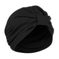thumbnail image 1 of PMVFHDE Women's Solid Comfortable Square Headwrap Pull On Style Turban Cap Black, 1 of 3
