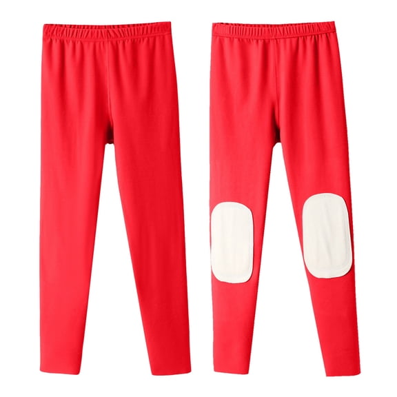 PMVFHDE Women's Thermal Leggings Double-Sided Warm Lined Thick Knee Warmth Base Layer Tight Fit Autumn Winter Pants Red,L