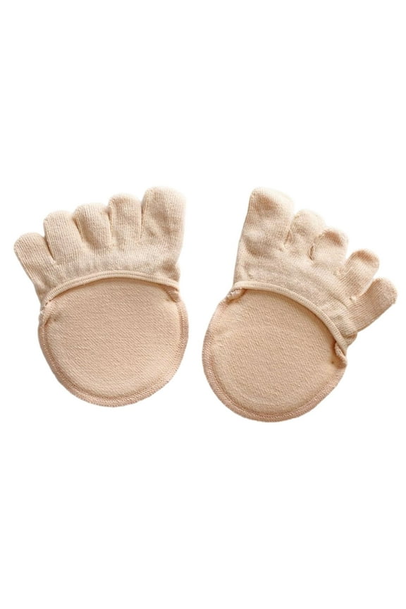 Women's Toe Socks Summer Thin Half-Toe Socks, Absorbent Bottom Padded Liner Socks for High Heels, Split-Toe Forefoot Socks Beige,One Size